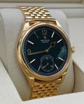 Rolex reference 52508 intense black dial and yellow-gold bezel on Settimo bracelet, close front view