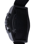 Tudor Pelagos FXD Chrono Cycling Edition M25827KN-0001, black case, dial and fabric strap, crown and chronograph-pusher side profile