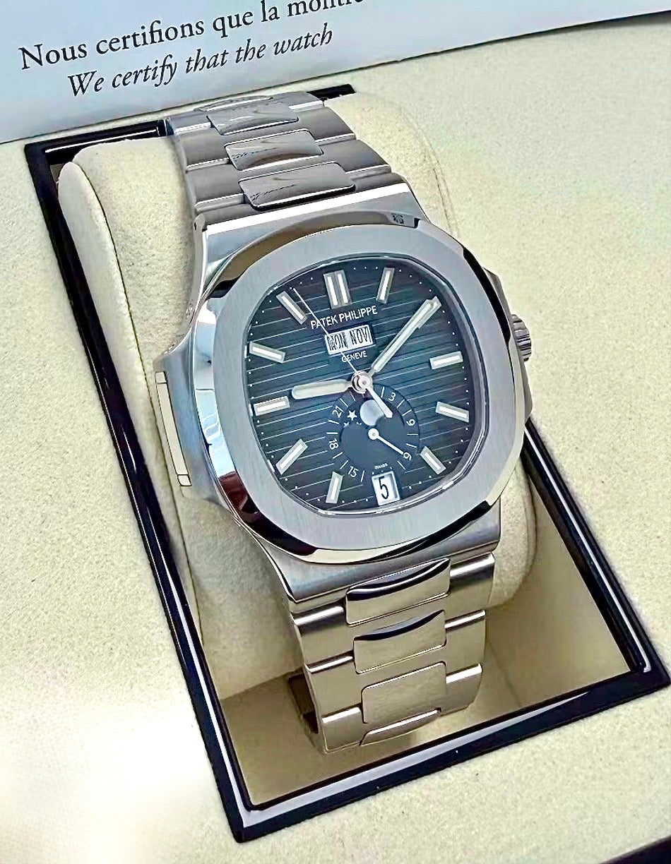 Patek Philippe Nautilus 5726/1A-014 front view in presentation box