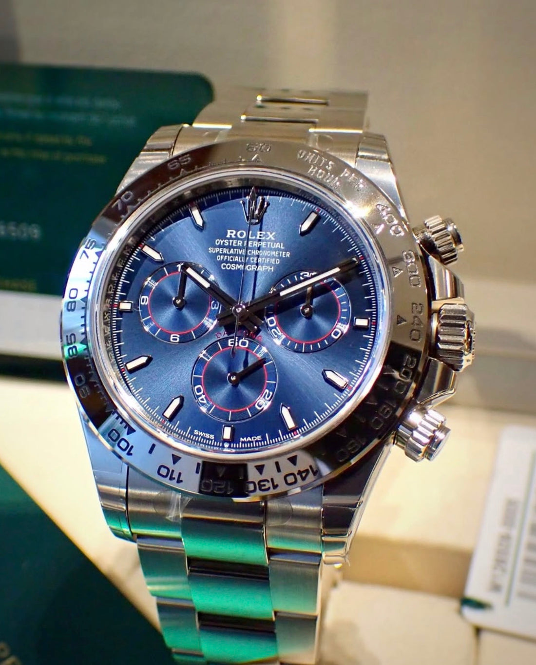 Rolex Cosmograph Daytona 40mm White Gold Bright Blue Dial Oyster Bracelet - 126509 - 2025