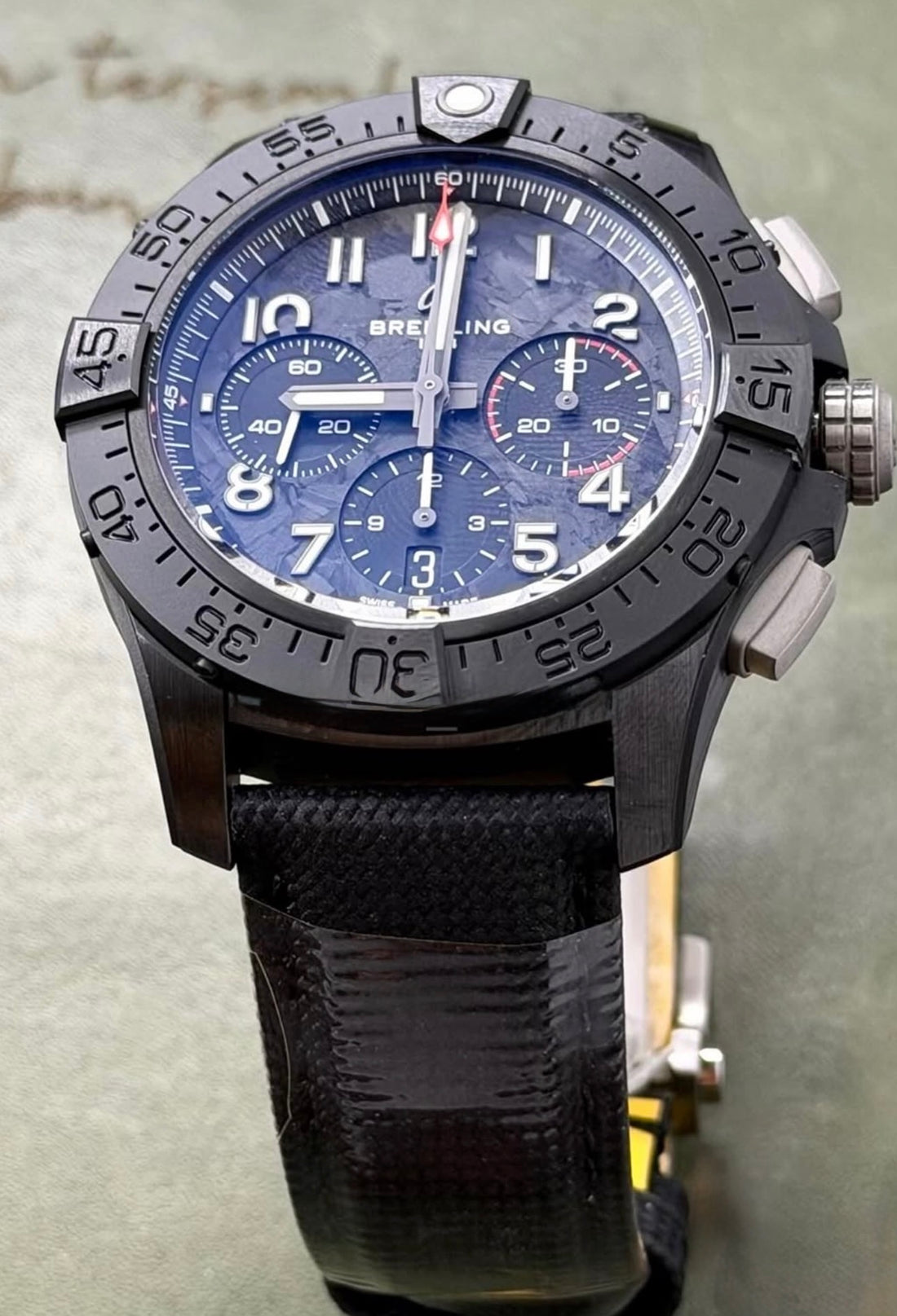 Breitling Avenger B01 Chronograph 44 Night Mission Carbon Dial Anthracite Calfskin Strap SB0147101B1X1 UNWORN 2026