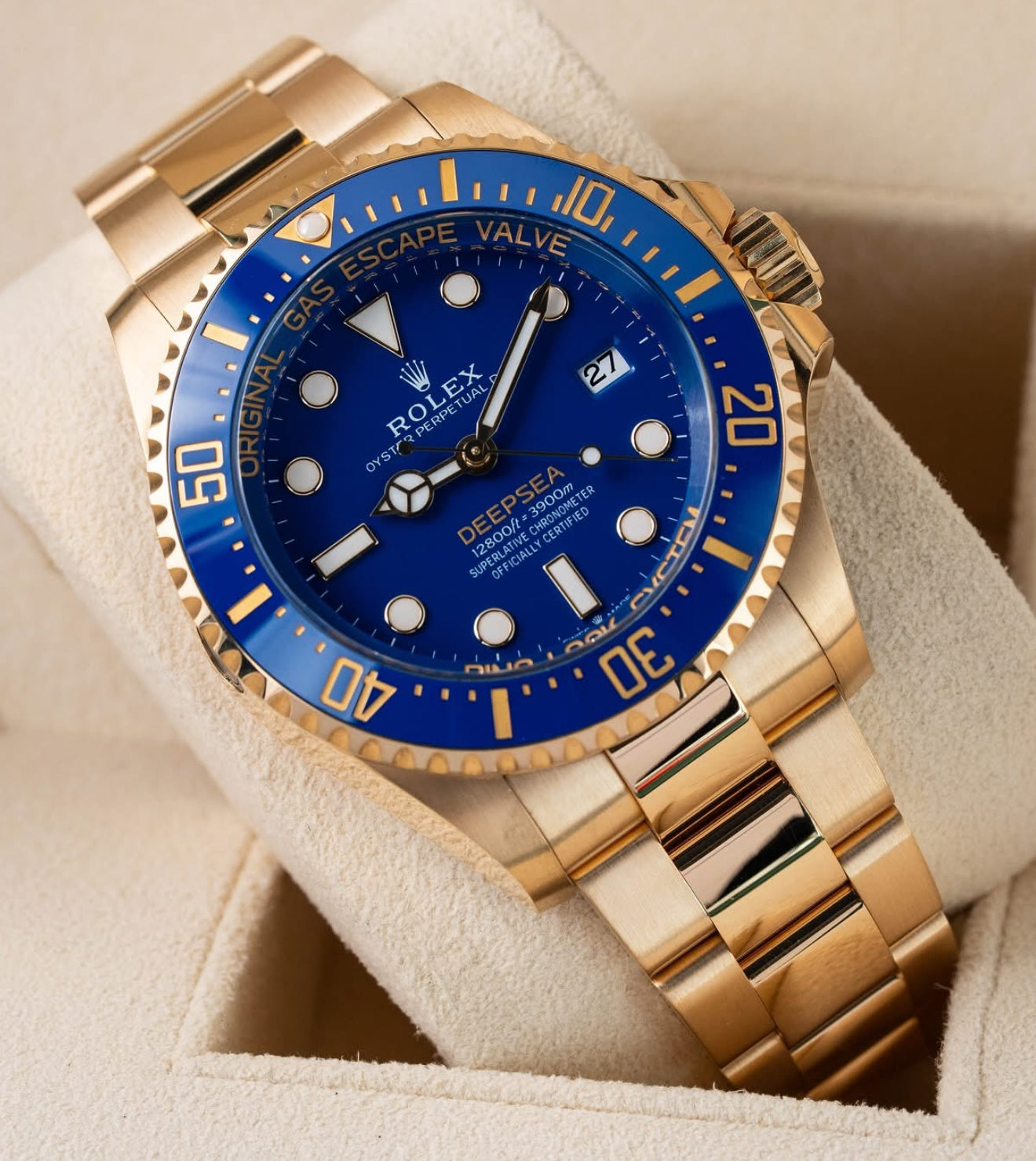 UNWORN 2025 ROLEX DEEPSEA 18KT GOLD BLUE DIAL 136668LB