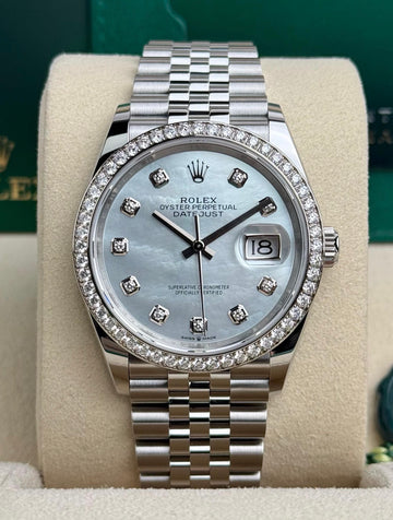 Rolex Datejust 36 Mother of Pearl FACTORY DIAL AND BEZEL 126284RBR UNWORN 2025
