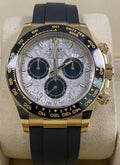 Rolex Cosmograph Daytona 126518LN in yellow gold with meteorite dial, black counters and Oysterflex bracelet, front view