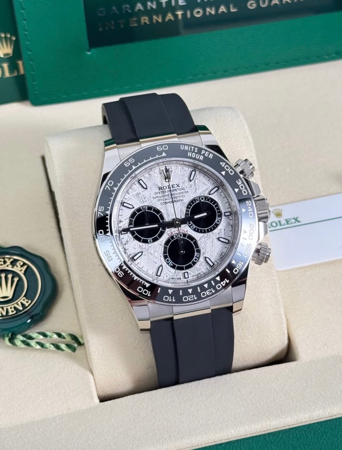 Rolex Cosmograph Daytona 40mm White Gold Meteorite Black Dial Cerachrom Bezel Oysterflex Bracelet - 126519LN - 2025