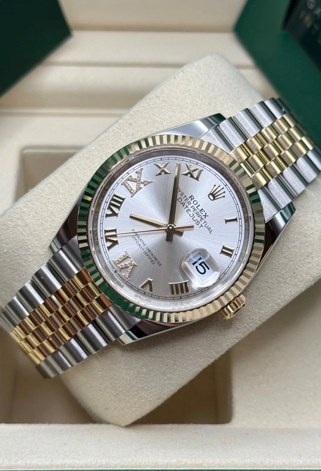 Rolex Datejust 36 SILVER DIAMOND Vi iX JUBILEE 126233