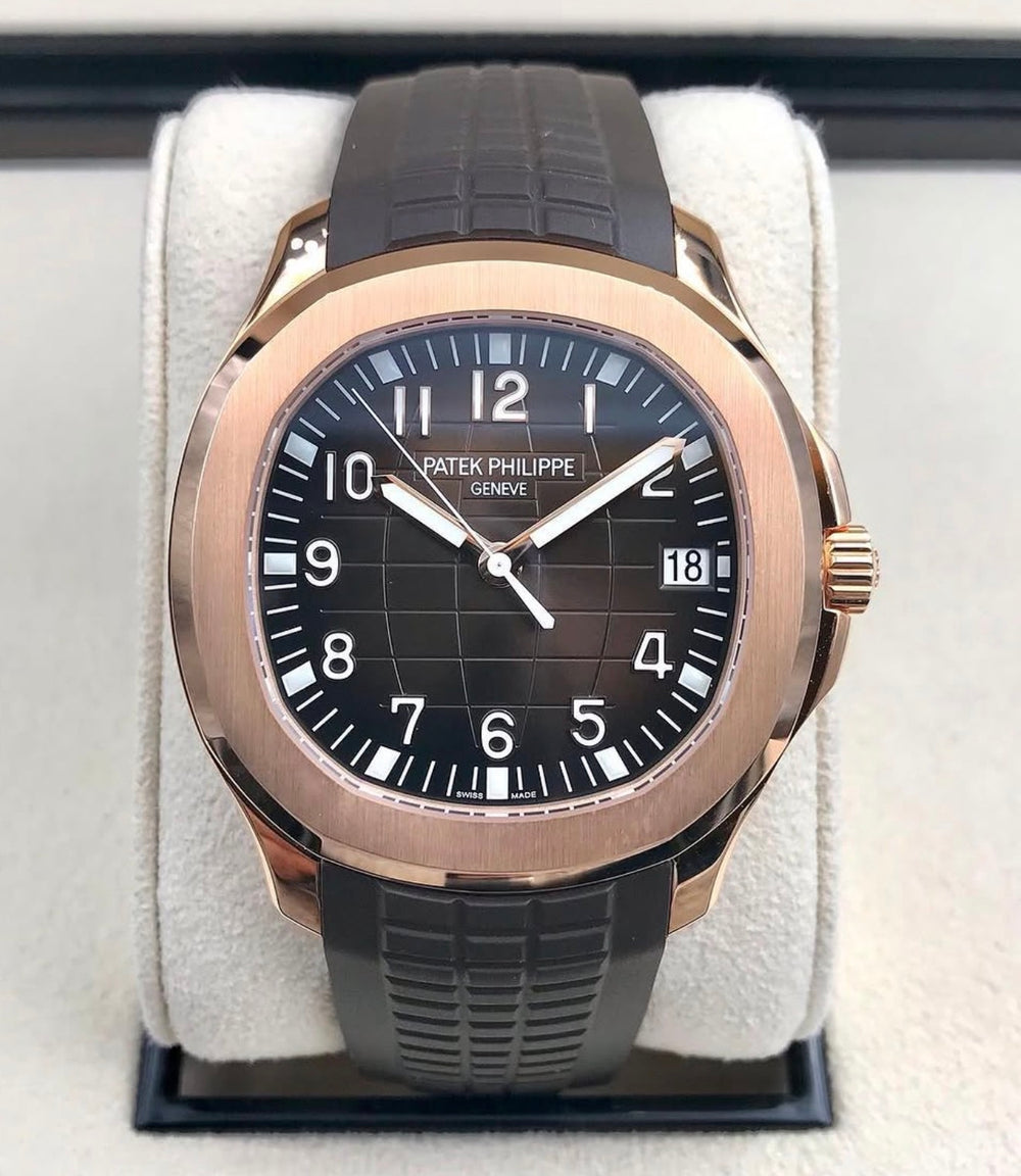 Patek Philippe Aquanaut 5167R-001 in rose gold with brown dial and composite strap