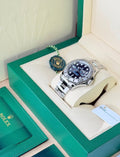 Rolex Yacht-Master 40 ref. 126622 with slate dial, platinum bezel and Oyster bracelet, wide open-box front view