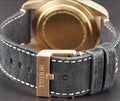 Tudor Black Bay Bronze M79250BA-0001, slate-gray dial and bezel with black nubuck strap, caseback, nubuck strap and bronze buckle view