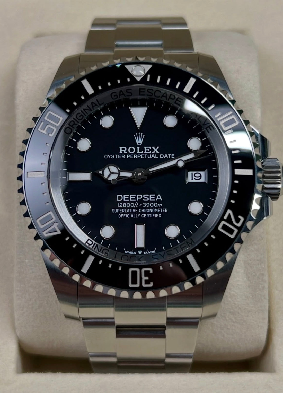 Rolex Deepsea 136660 with black dial, front view