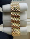 Rolex reference 52508 yellow-gold Settimo bracelet and coronet clasp viewed from the rear