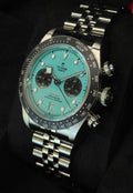 Tudor Black Bay Chrono M79360N-0024 right three-quarter view with crown and pushers