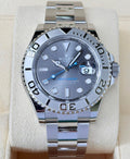 Rolex Yacht-Master 40 ref. 126622 with slate dial, platinum bezel and Oyster bracelet, straight-on front view