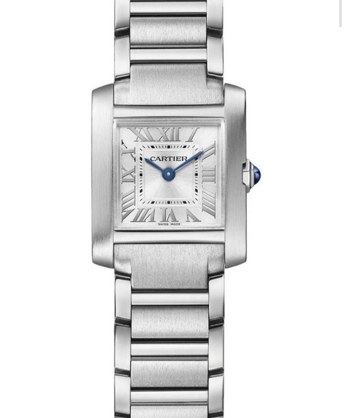 Cartier Tank Française Small steel WSTA0065 silver dial — front view