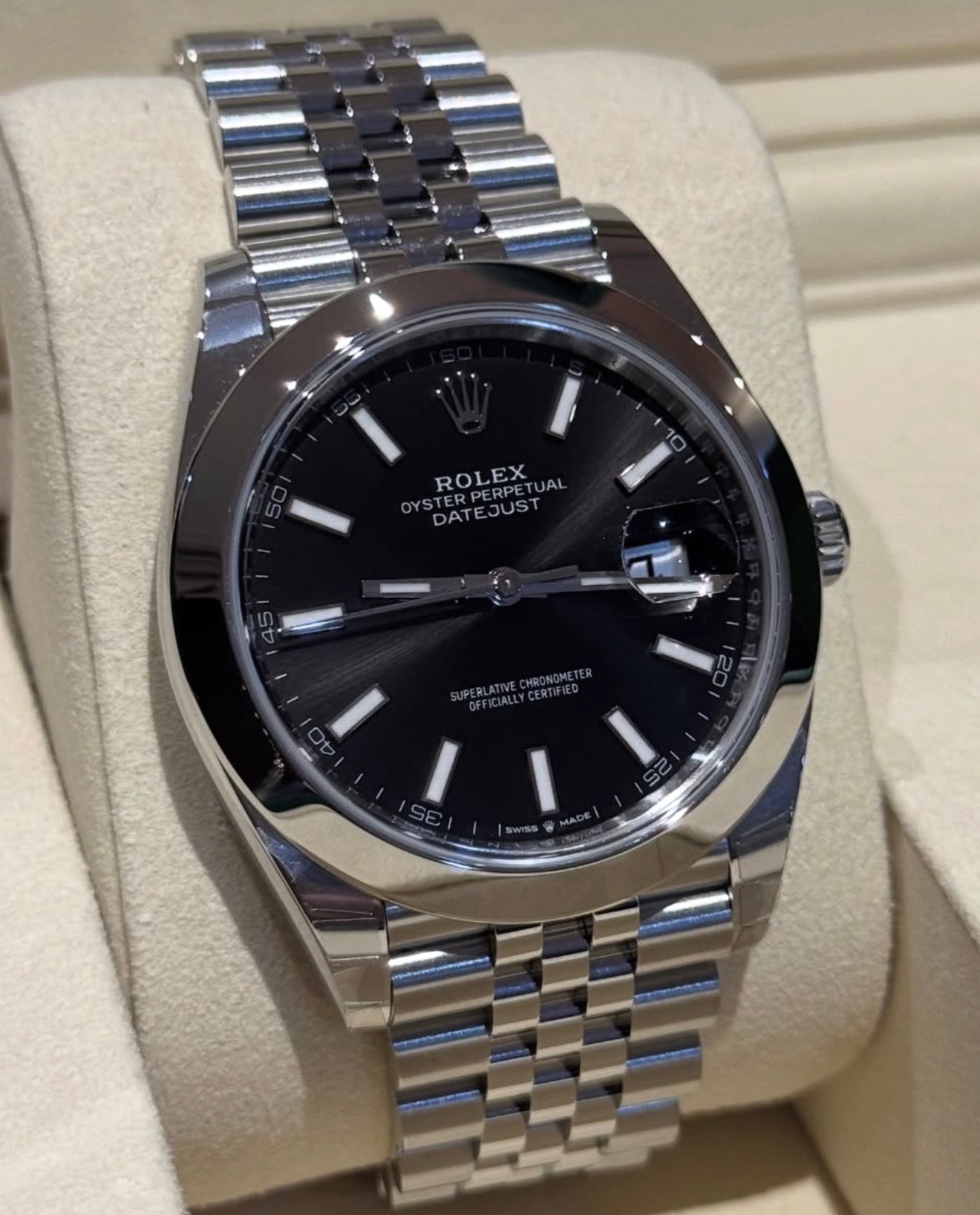 Rolex Datejust 41 Black Dial Jubilee Bracelet 126300