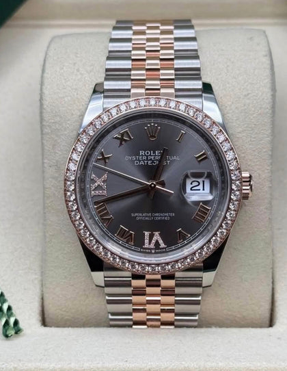 Rolex Datejust 36 SLATE DIAL Vi IX DIAMOND BEZEL 126281RBR UNWORN 2025