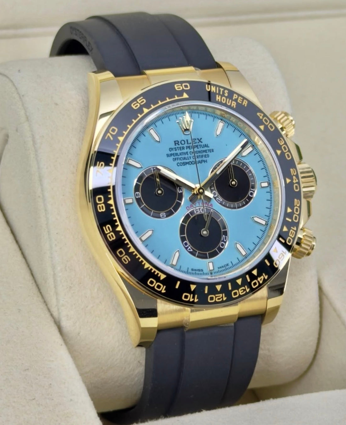 Rolex Cosmograph Daytona 40mm Yellow Gold Turquoise Blue “Tiffany Dial” Oysterflex Bracelet - 126518LN UNWORN 2026