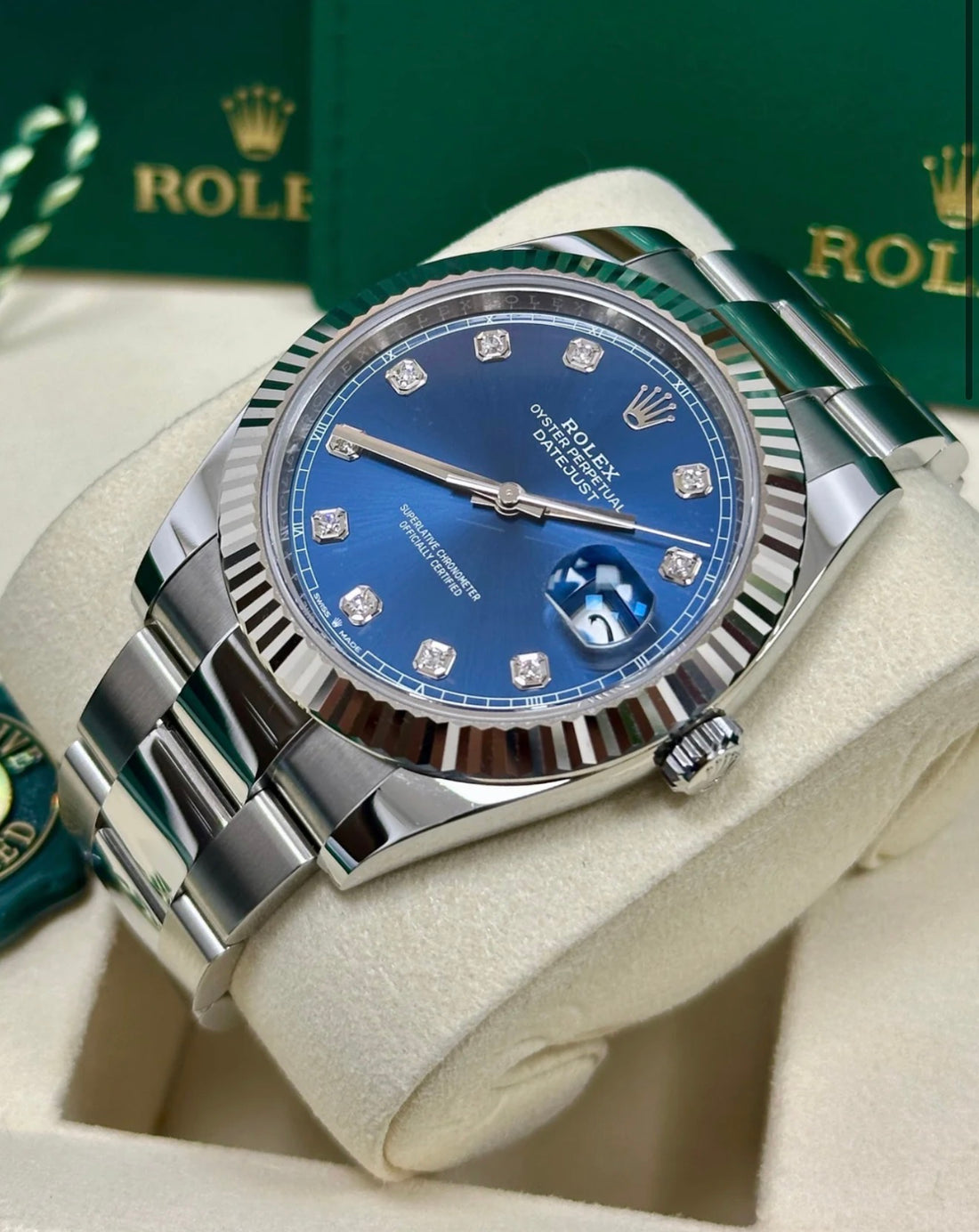 Rolex Datejust 41 Blue Diamond Dial Oyster 126334 UNWORN 2026