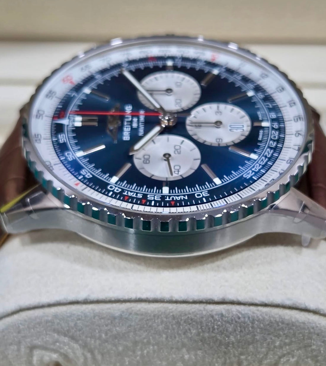 Breitling Navitimer B01 Chronograph 46 Blue Dial Brown Alligator Strap AB0137211C1P1 UNWORN 2026