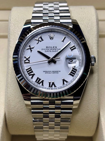 Rolex Datejust 41 UNWORN 2025 WHITE ROMAN Jubilee 126300