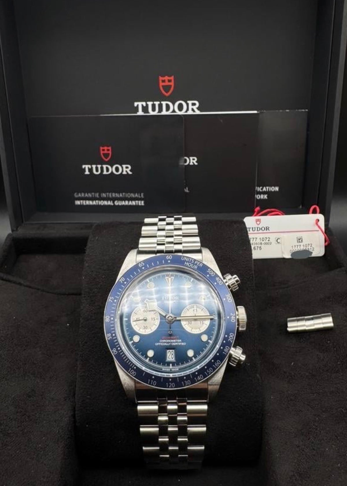Tudor Black Bay Chrono Blue M79360B-0002 full set with Tudor box, warranty card and accessories