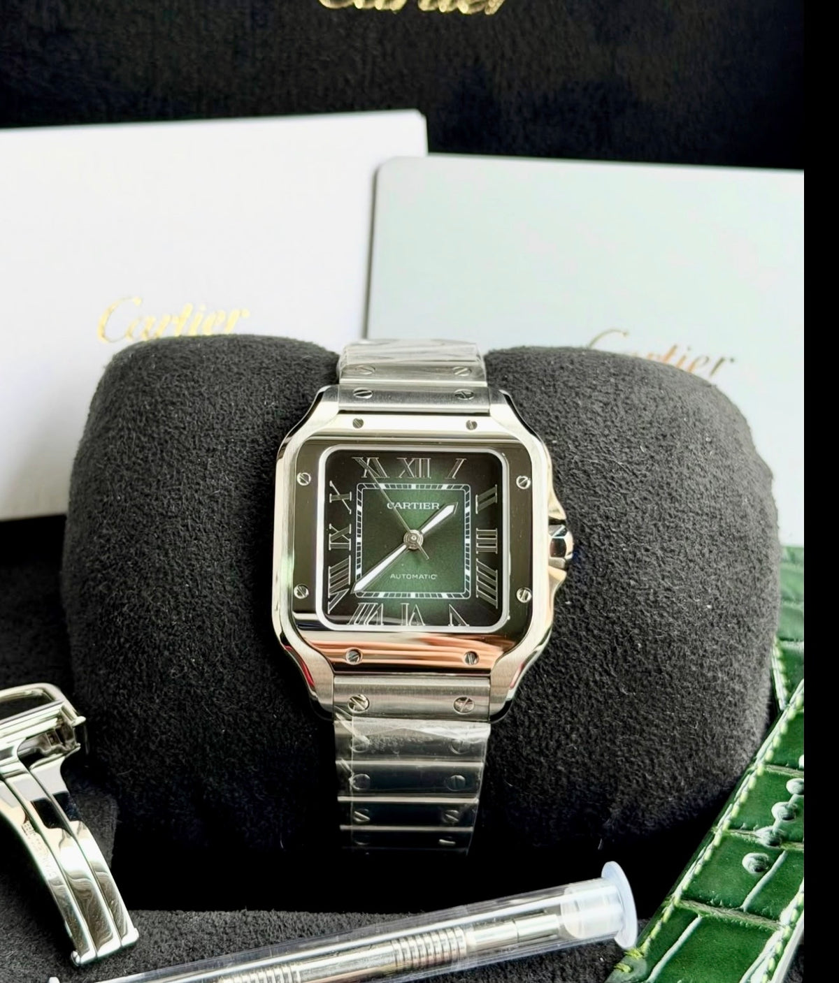 Cartier Santos de Cartier Medium green dial WSSA0061, alternate product view 5 of 6