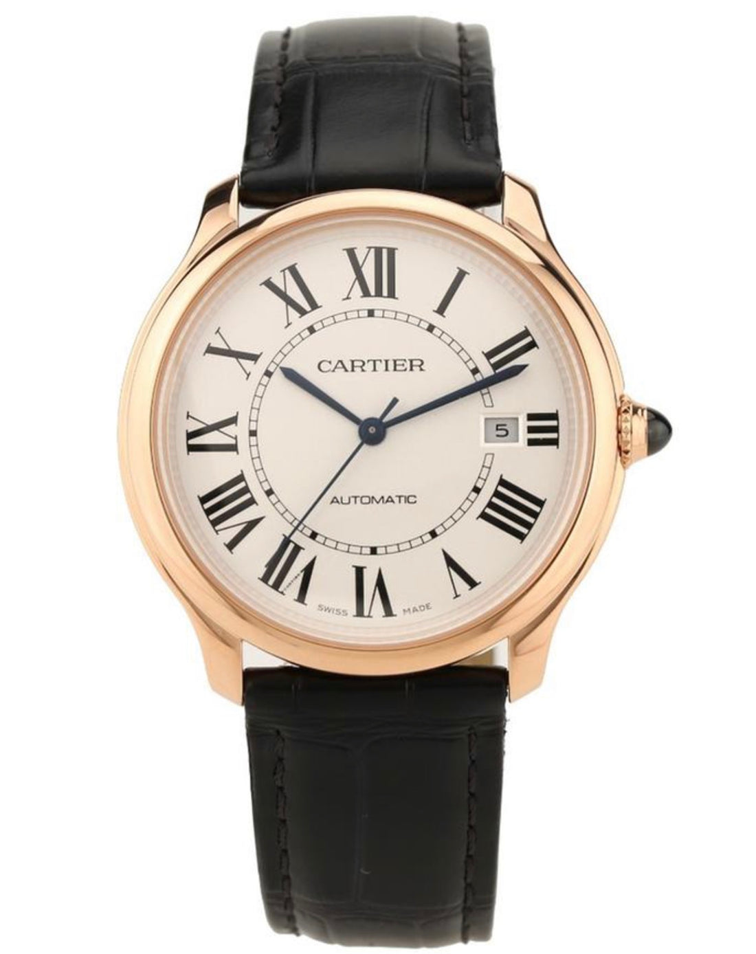 Cartier Ronde Louis Cartier rose gold WGRN0011 beige dial — front view