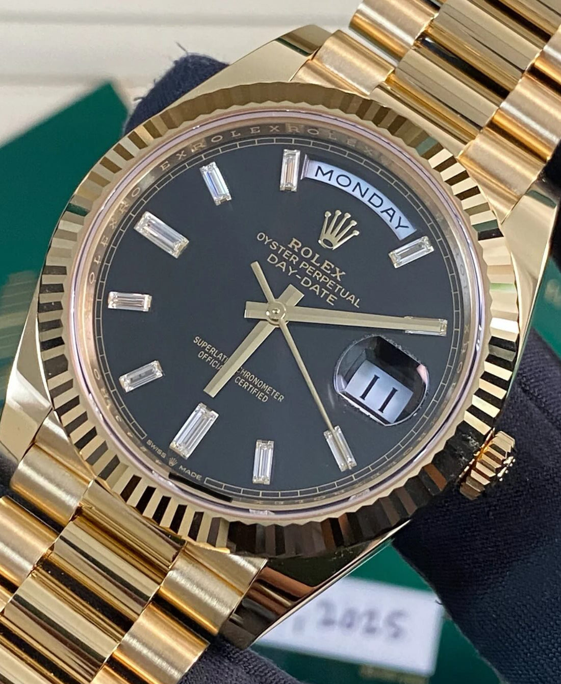 Rolex Day-Date 40 UNWORN 2025 Day-Date 40 BLACK BAGUETTE 228238