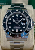 Rolex Submariner Date reference 126610LN black dial and black Cerachrom bezel on Oystersteel Oyster bracelet, straight-on front view