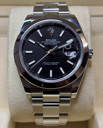 Rolex Datejust 41 BRIGHT BLACK INDEX OYSTER 126300 UNWORN 2026
