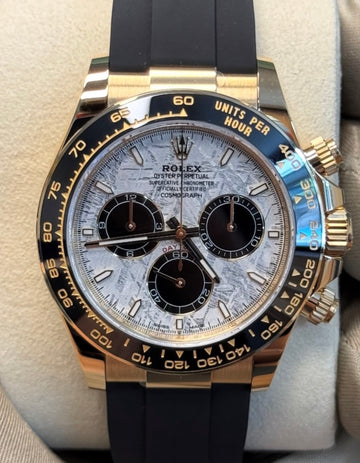 Rolex Cosmograph Daytona 40mm Yellow Gold Meteorite Black Dial Cerachrom Bezel Oysterflex Bracelet - 126518LN - 2025