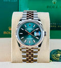 Rolex reference 126234 stainless steel Datejust 36mm Green Dial, Index Hour Makers on Jubilee. Complete Set.