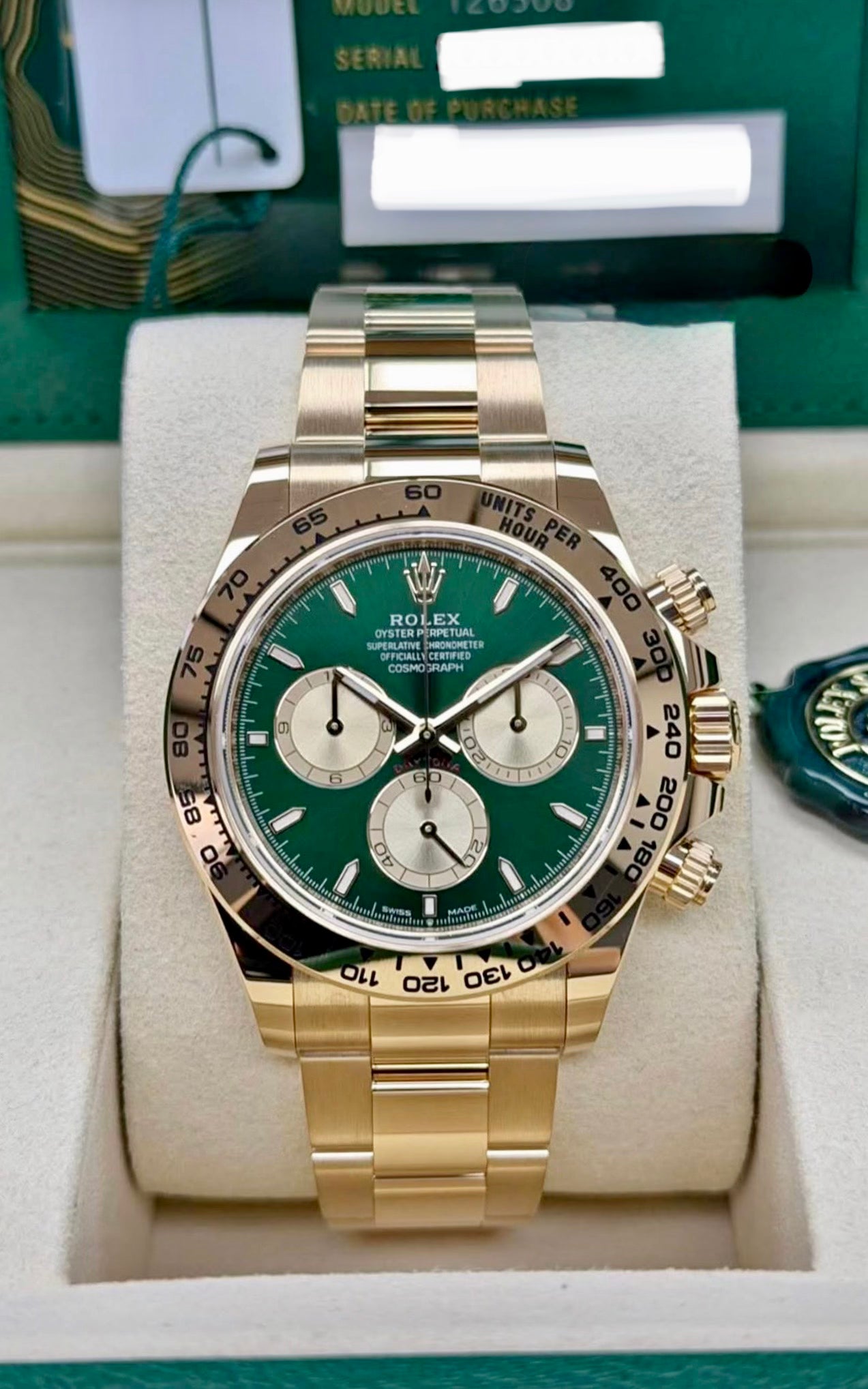 Rolex Cosmograph Daytona 40 Bright Green John Mayer Dial Oyster Bracelet 126508