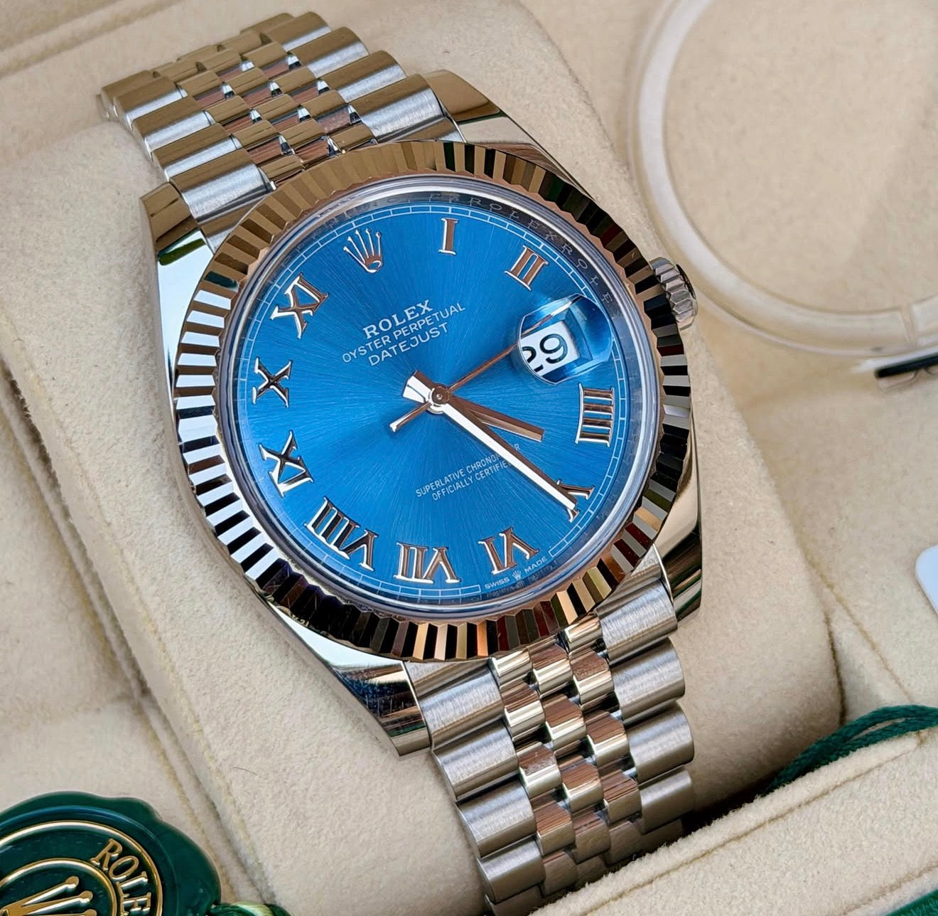 Rolex Datejust 41 Blue Roman Dial Jubilee Bracelet 126334