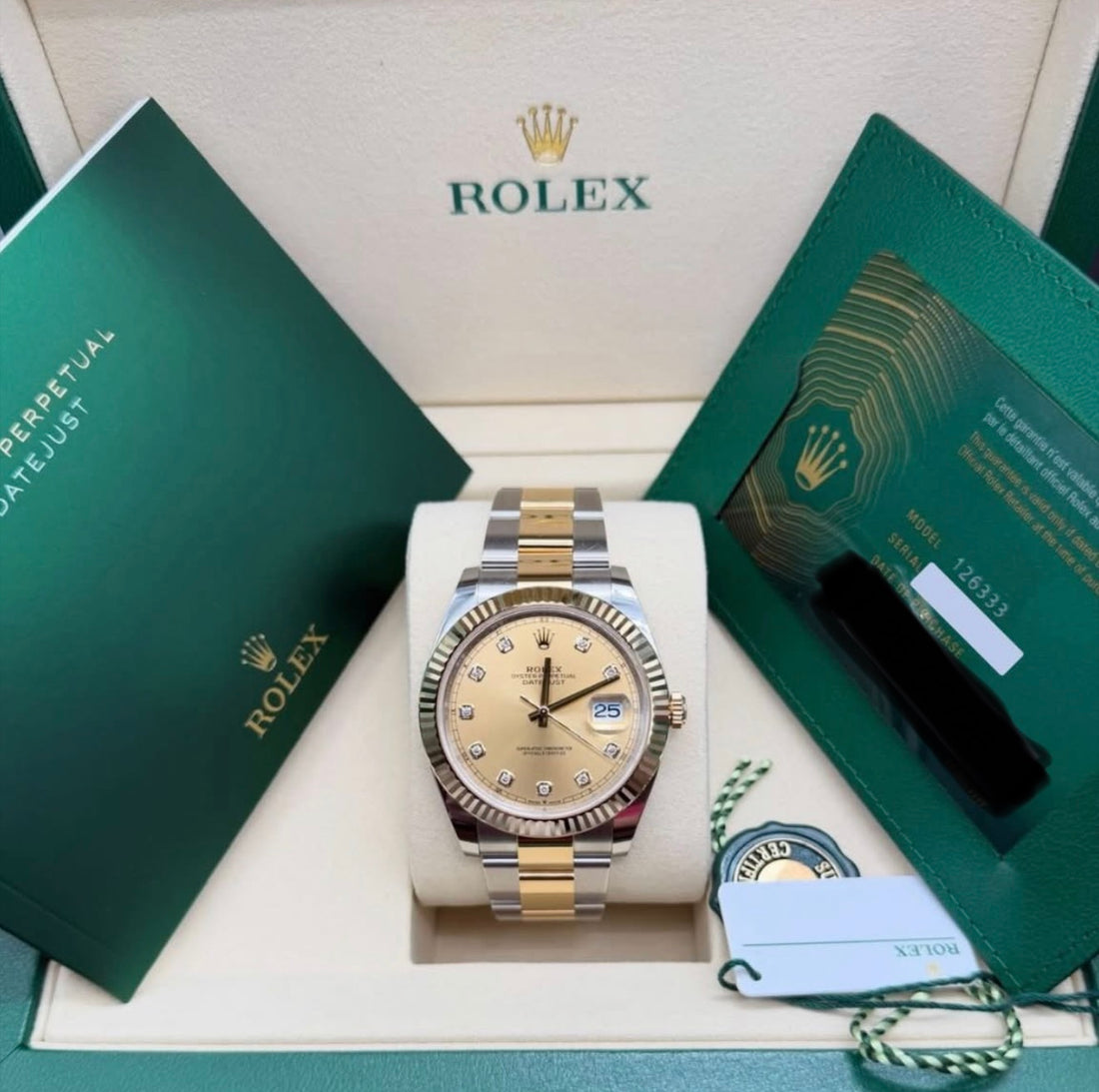 Rolex Datejust 41 CHAMPAGNE DIAMOND 126333 UNWORN 2025