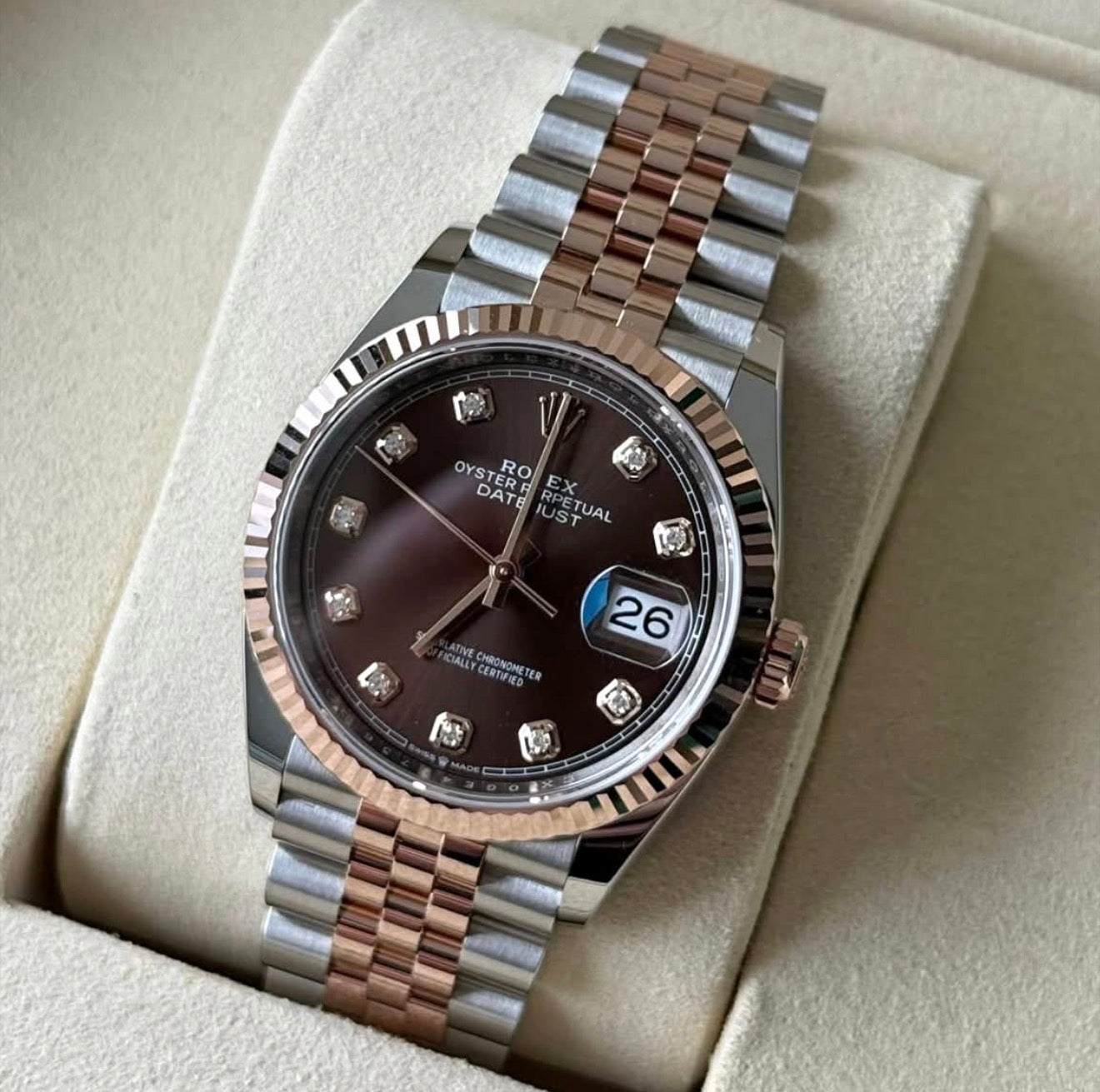 Rolex Datejust 36 Chocolate Diamond Dial Jubilee Bracelet 126231