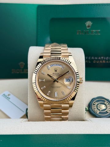 Rolex Day-Date 40 UNWORN 2025 Day-Date 40 Champagne Baguette 228238A