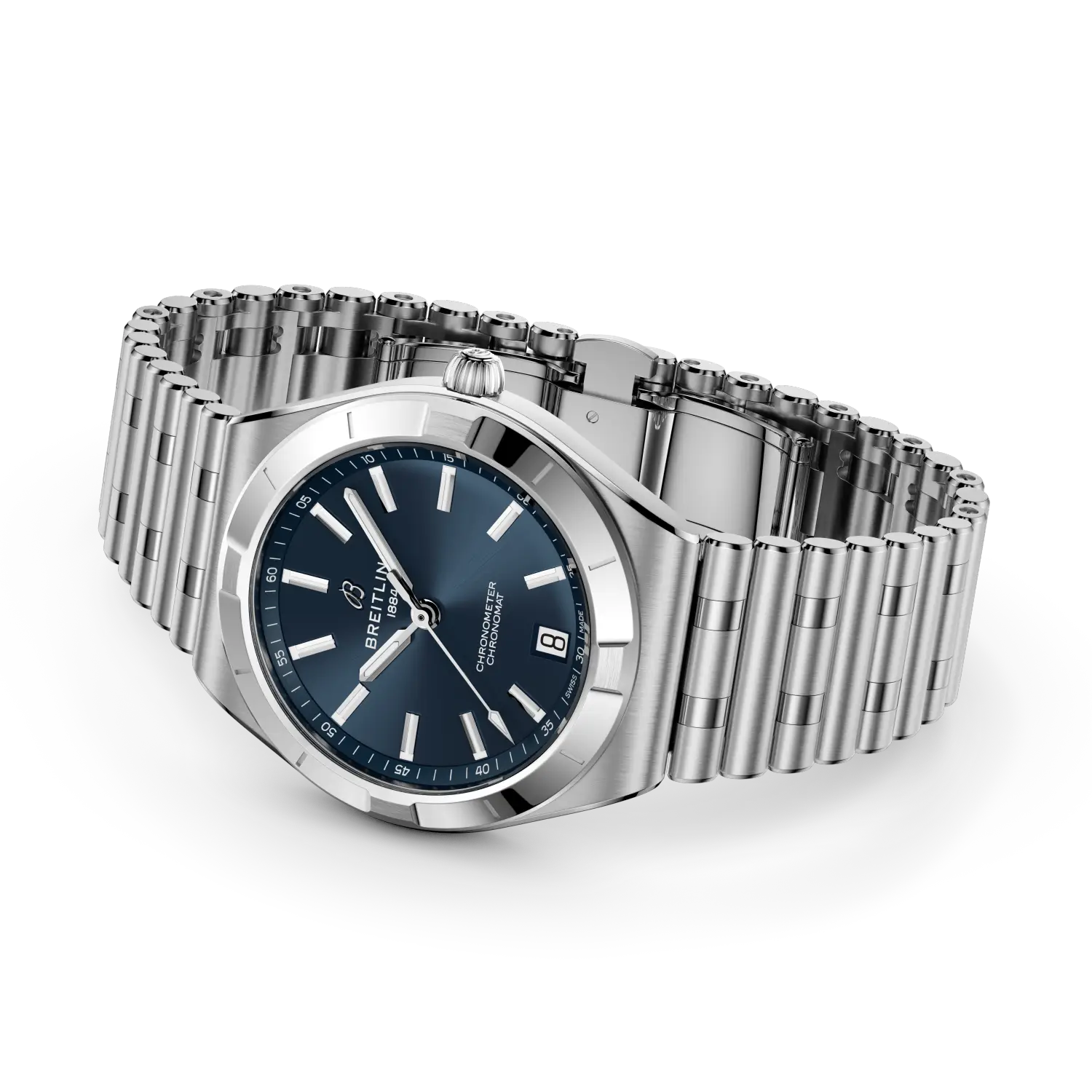 Breitling Chronomat Automatic 36 reference A10320101C1A1 with Blue dial, Stainless steel case, strap, bracelet or strap configuration view