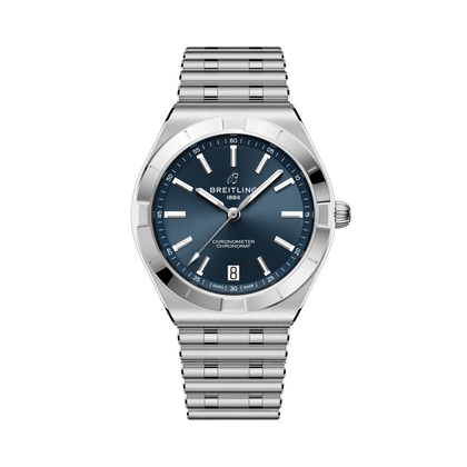Breitling Chronomat Automatic 36 reference A10320101C1A1 with Blue dial, Stainless steel case, strap, front view
