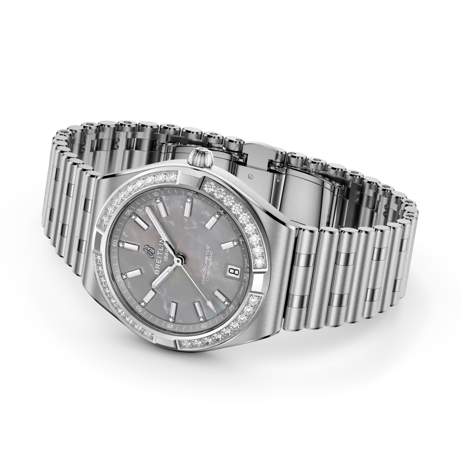 Breitling Chronomat Automatic 36 reference A10320591G1A1 with Gray mother-of-pearl dial, Stainless steel case, strap, bracelet or strap configuration view