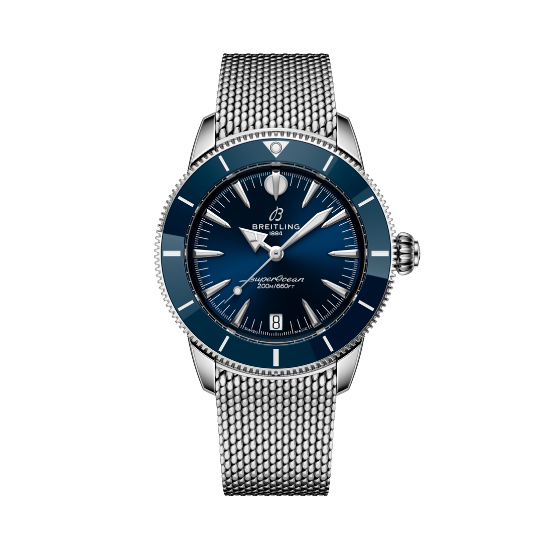 Breitling Superocean Heritage Automatic 36 reference A10390161C1A1 with Blue dial, Stainless steel case, bracelet, front view