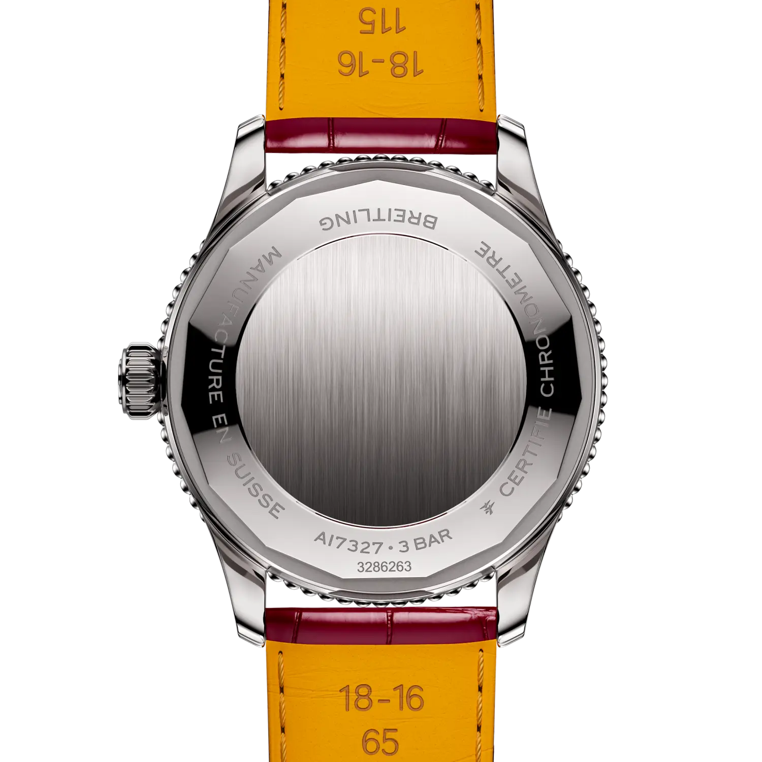 Caseback view of Breitling Navitimer Automatic 36 reference A17327211G1P1