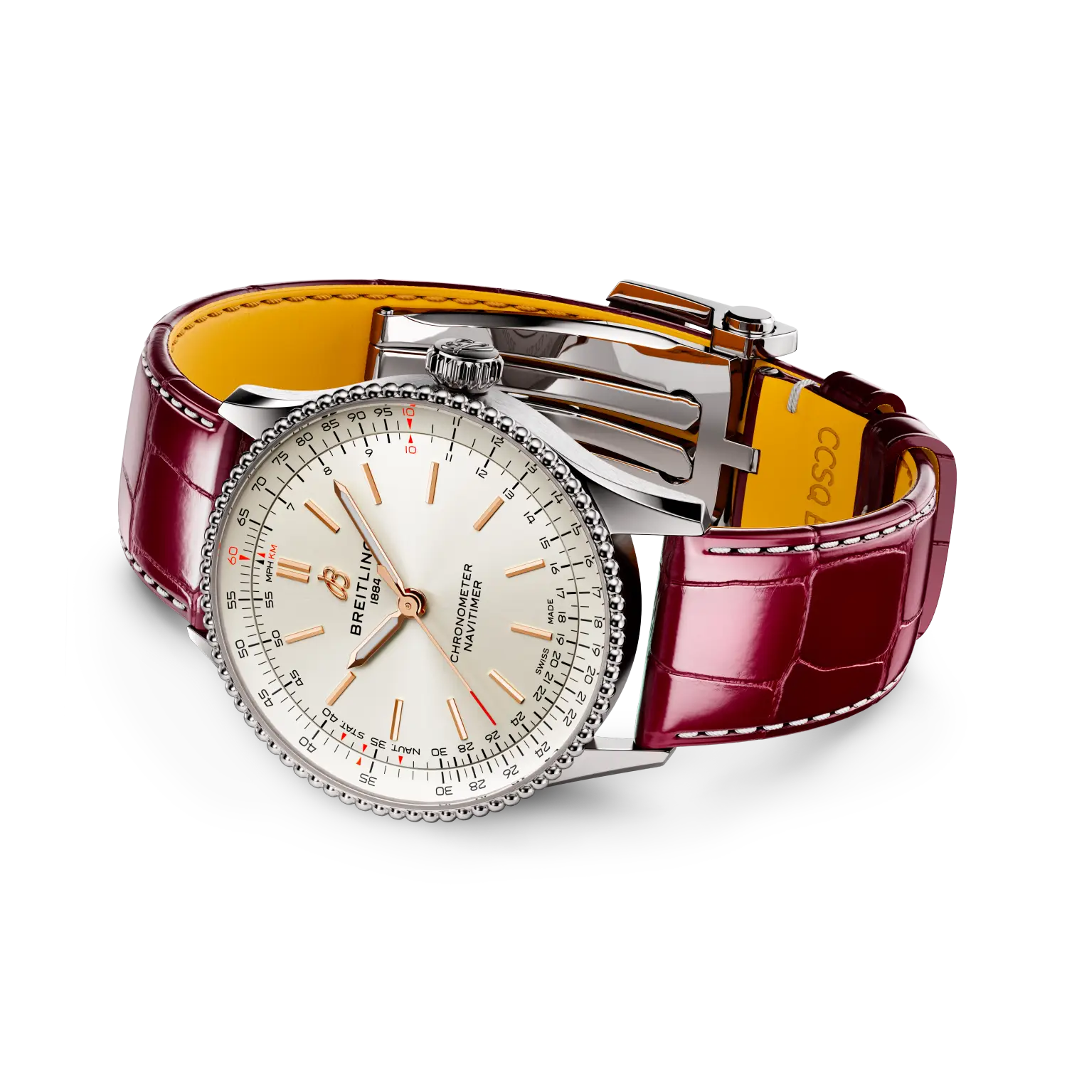 Breitling Navitimer Automatic 36 reference A17327211G1P1 with Cream dial, Stainless steel case, alligator strap, bracelet or strap configuration view