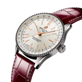Breitling Navitimer Automatic 36 reference A17327211G1P1 with Cream dial, Stainless steel case, alligator strap, three-quarter view