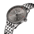Breitling Navitimer Automatic 36 reference A17327381B1A1 with Anthracite dial, Stainless steel case, bracelet, three-quarter view