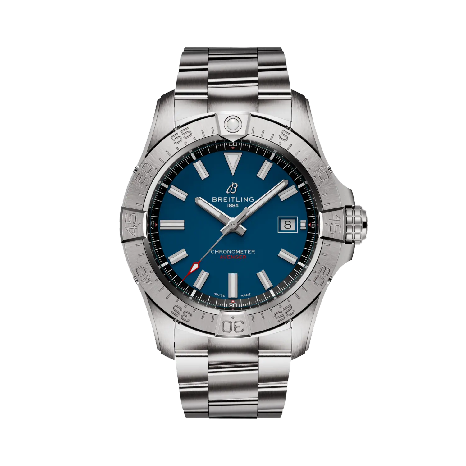 Breitling Avenger Automatic 42 reference A17328101C1A1 with Blue dial, Stainless steel case, bracelet, front view