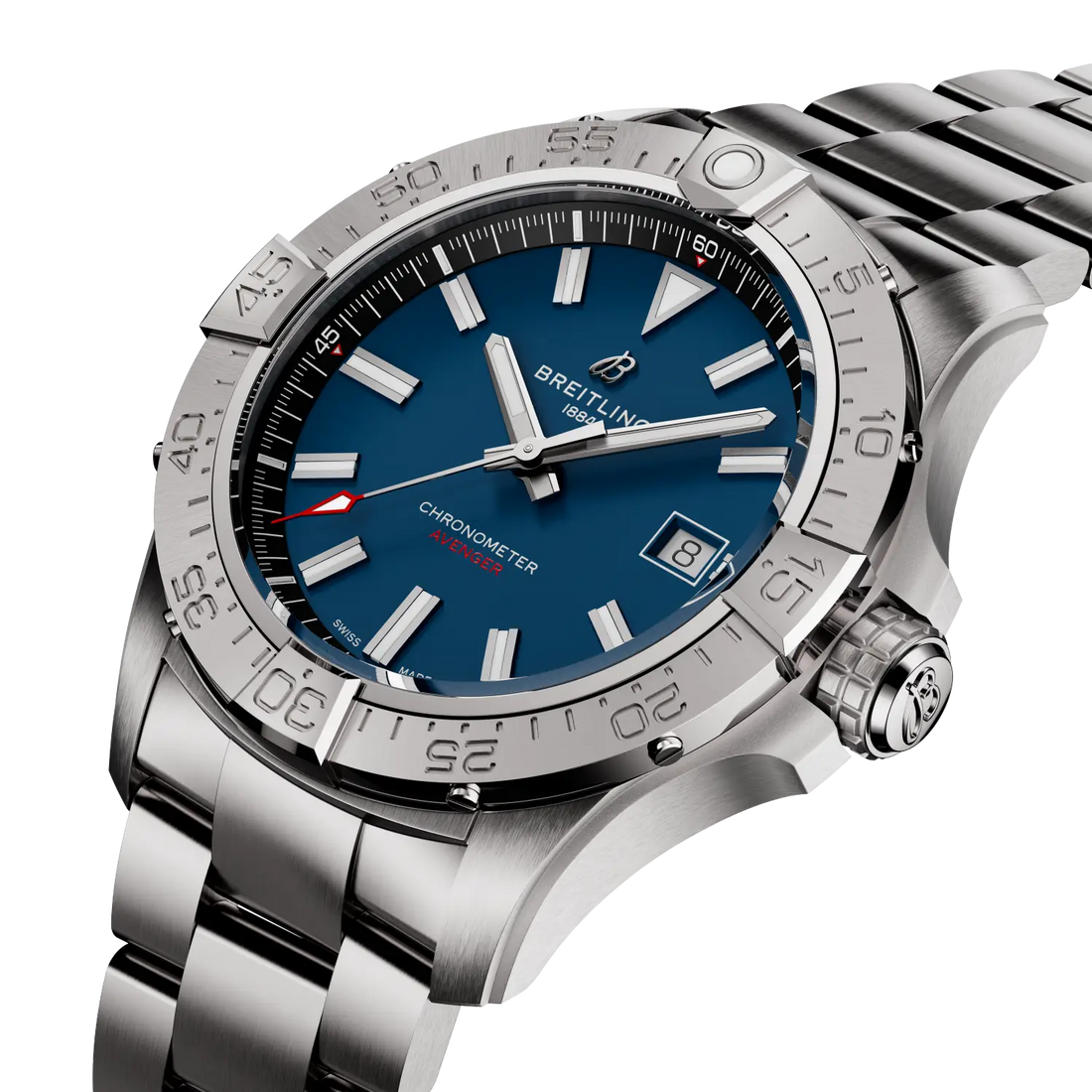 Breitling Avenger Automatic 42 reference A17328101C1A1 with Blue dial, Stainless steel case, bracelet, front view