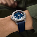 Breitling Avenger Automatic 42 reference A17328101C1X1 with Blue dial, Stainless steel case, calfskin strap, on-wrist view