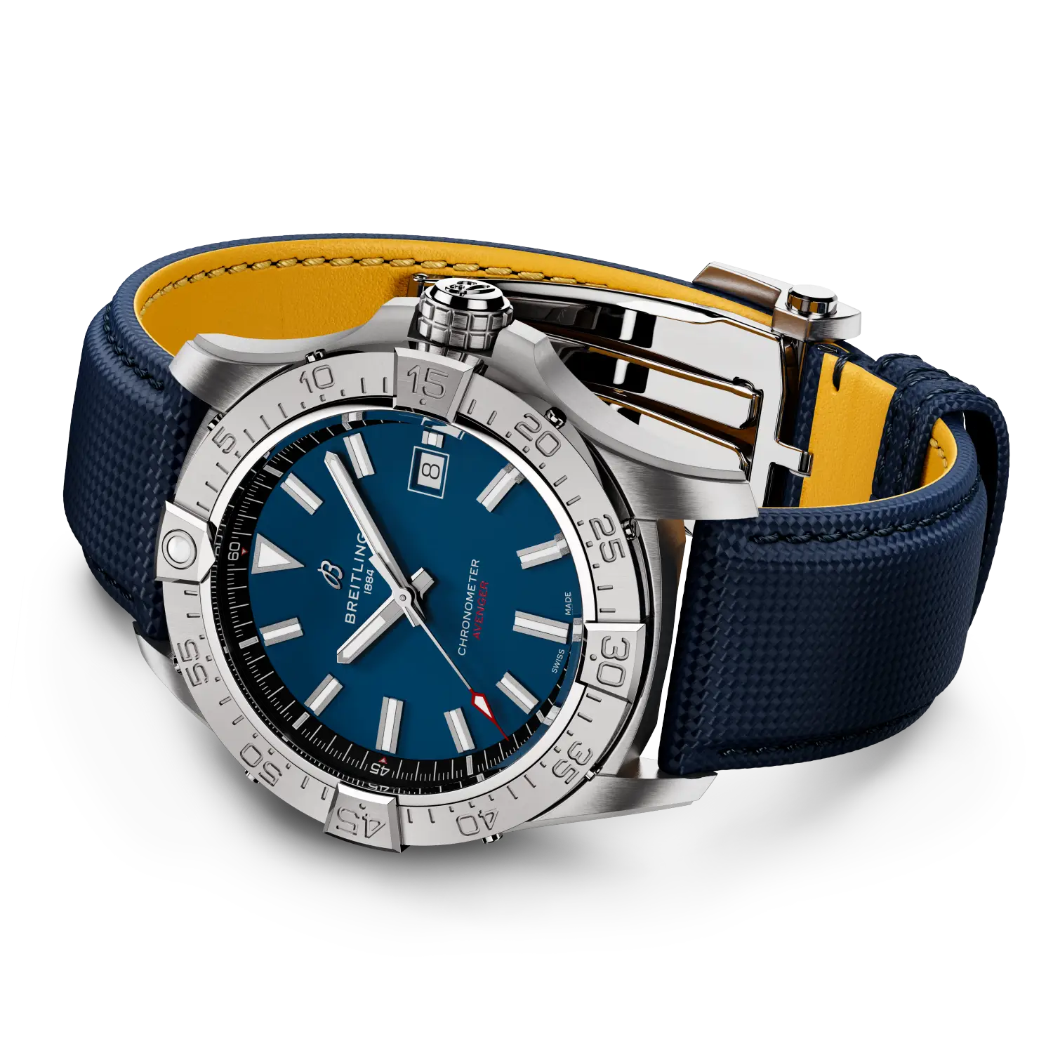 Breitling Avenger Automatic 42 reference A17328101C1X1 with Blue dial, Stainless steel case, calfskin strap, bracelet or strap configuration view