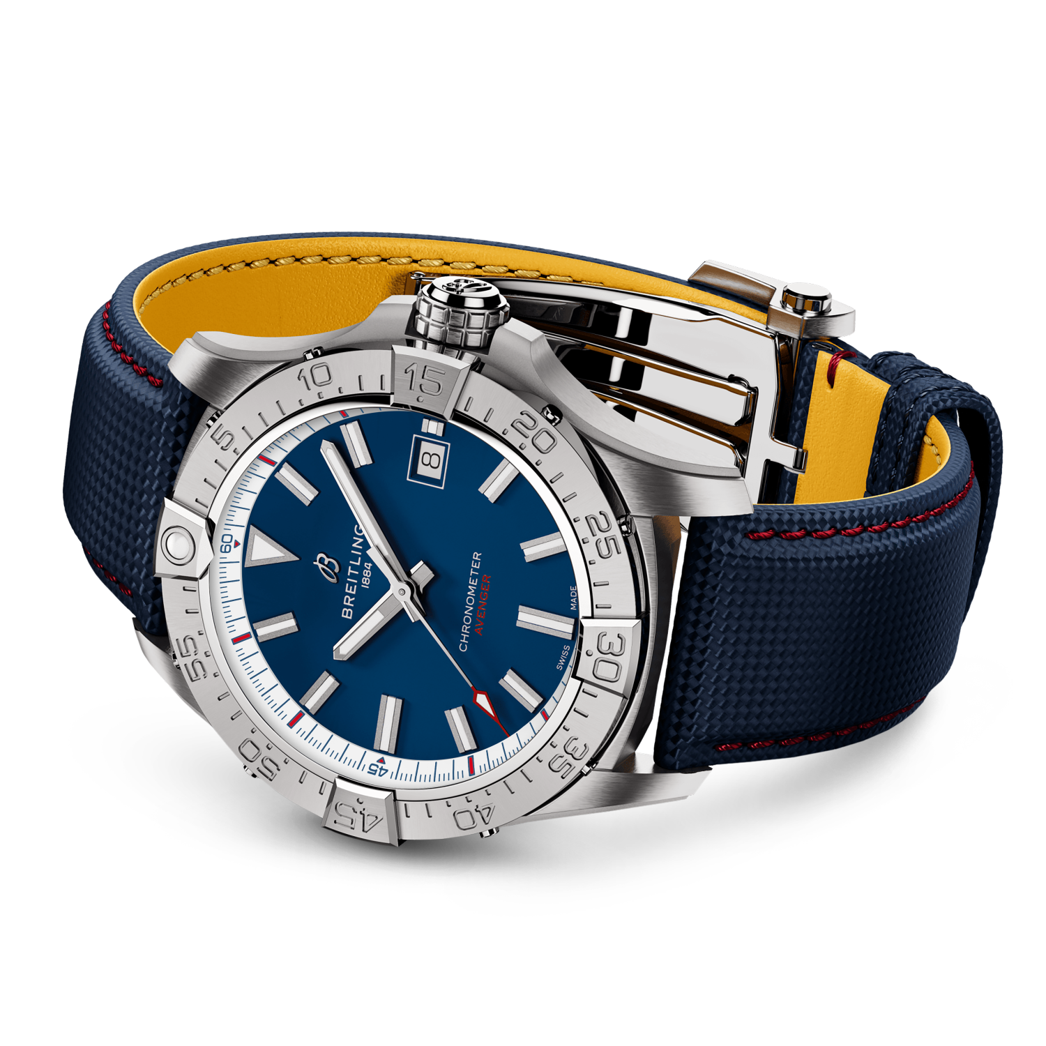 Breitling Avenger Automatic 42 America250 reference A173281B1C1X1 with Blue dial, Stainless steel case, calfskin strap, bracelet or strap configuration view